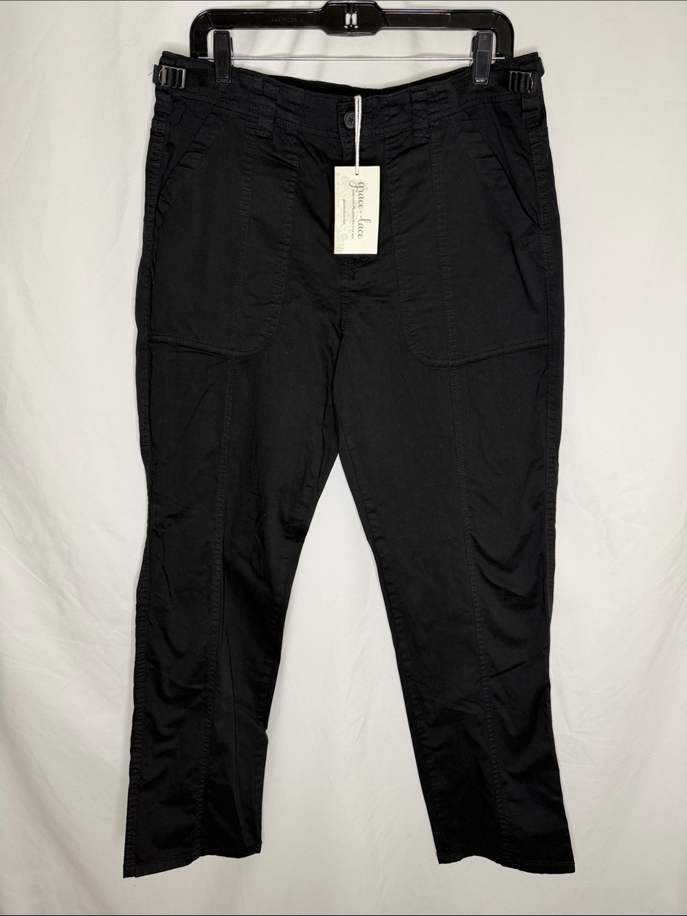 Grace & Lace Black Casual Utility Pants -